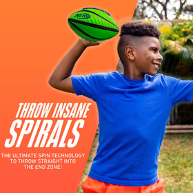 NERF Spiral Grip Junior Football showing patented SPACELACE for authentic spirals.