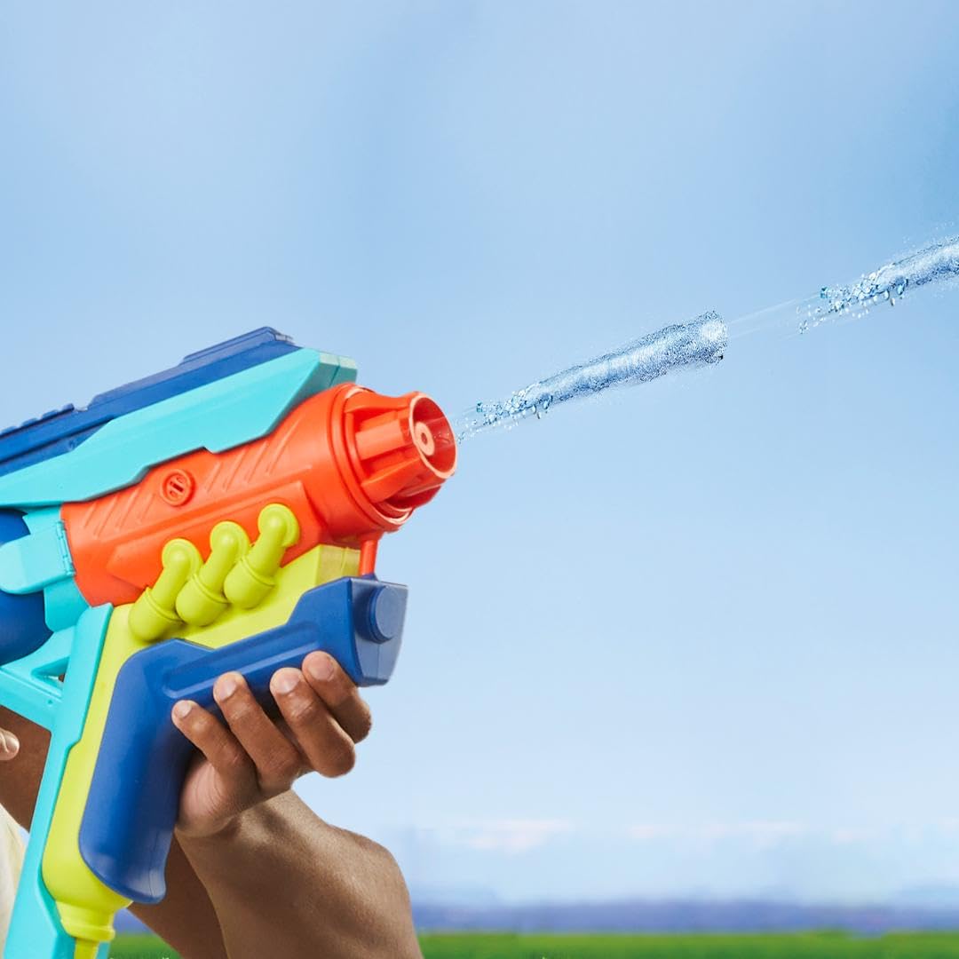 Nerf Super Soaker Fill and Blast with hose attachment setup.