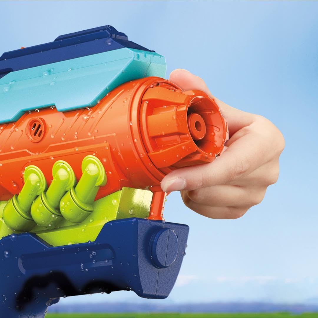 Nerf Super Soaker Trigger pull action demonstrating blasting control.
