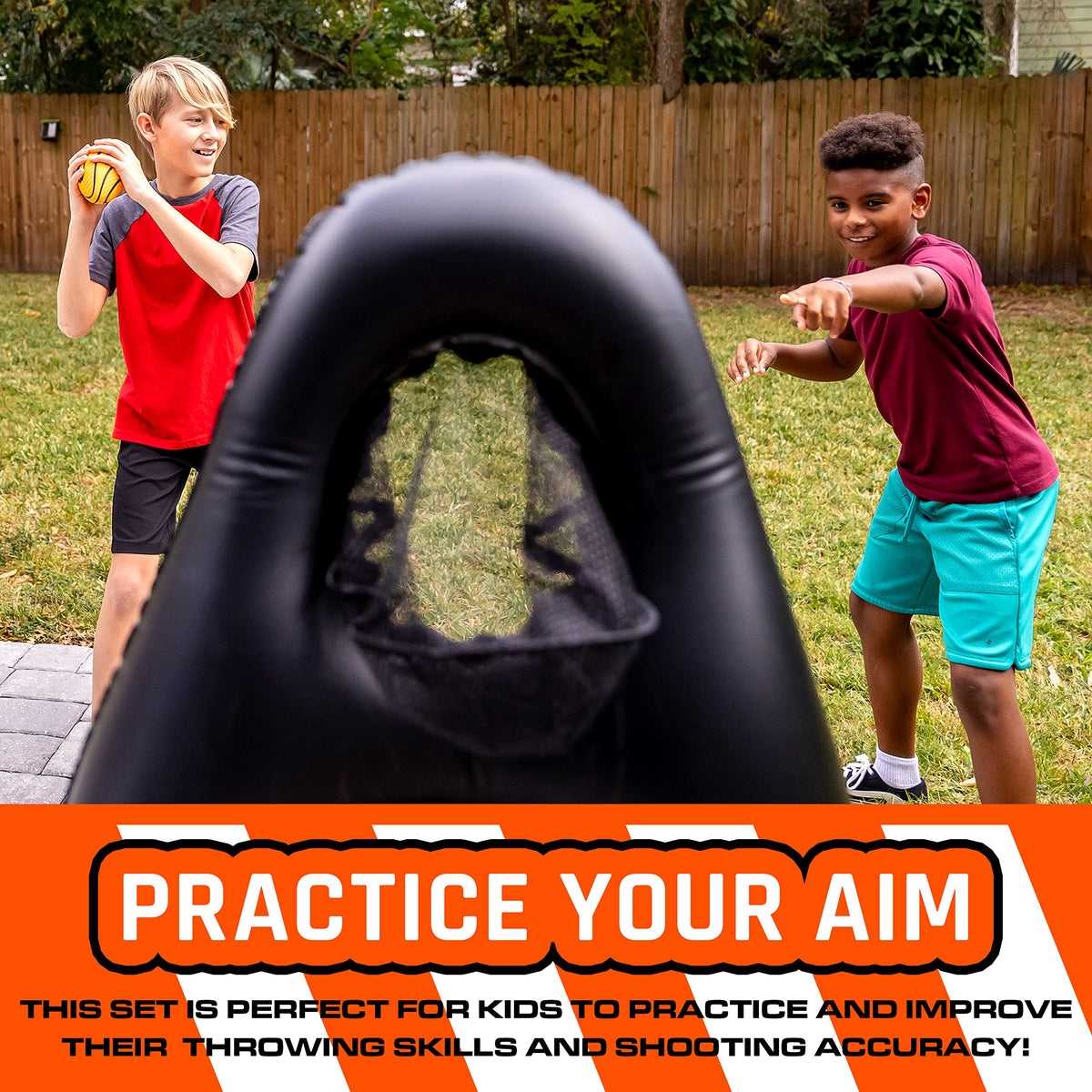 NERF inflatable target base filled with water for added stability.
