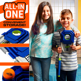 NERF Trick Shot Golf Set indoor outdoor use for versatile spaces.