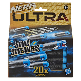 Nerf Ultra Sonic Screamers dart with whistle tip in flight improves tracking.