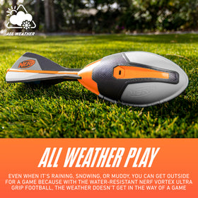 Nerf Vortex three-fin tail supports accurate spirals during throws.