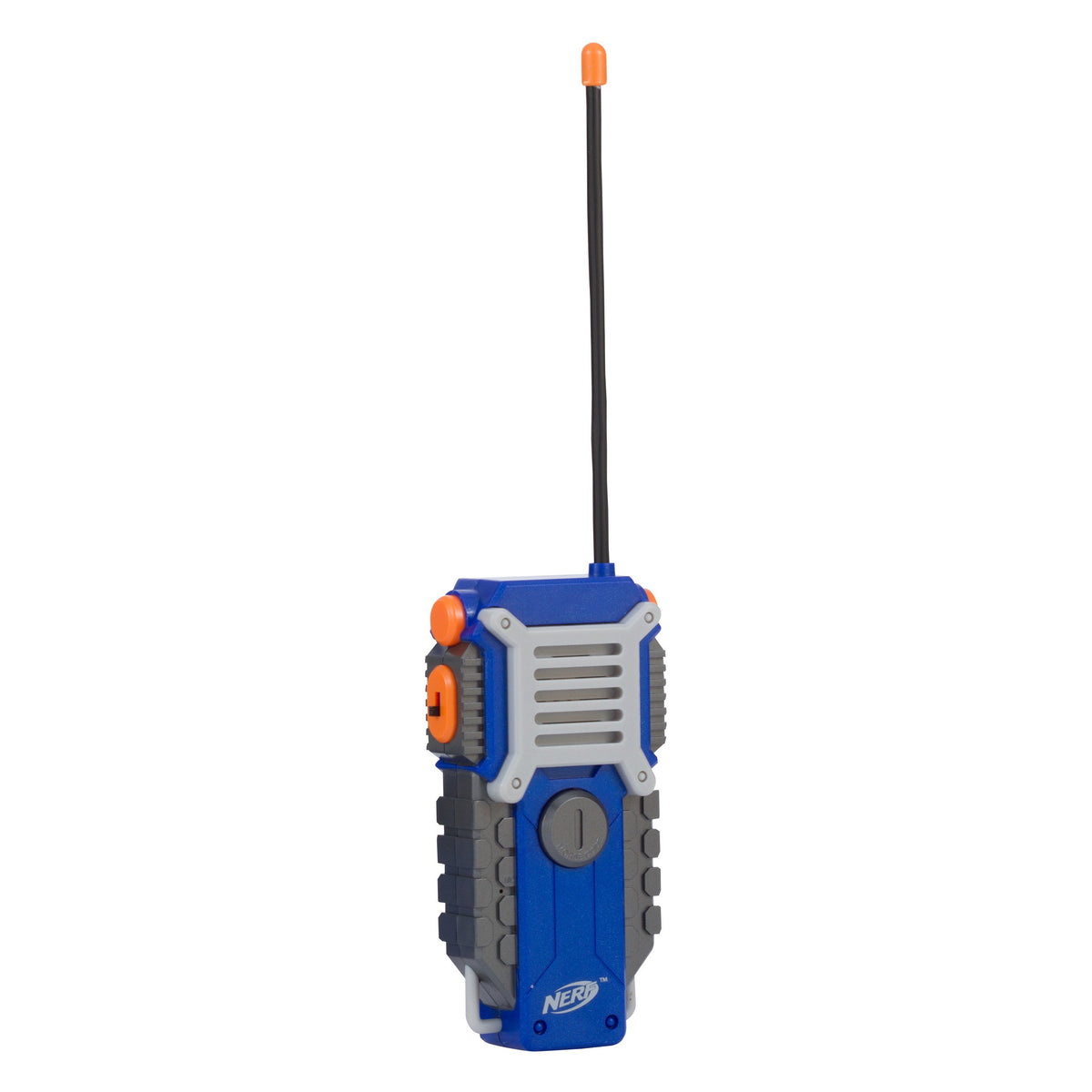 Nerf walkie talkie back belt clip gray blue orange secure carry