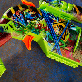 NERF Zombie Driller textured grip for steady handling during action