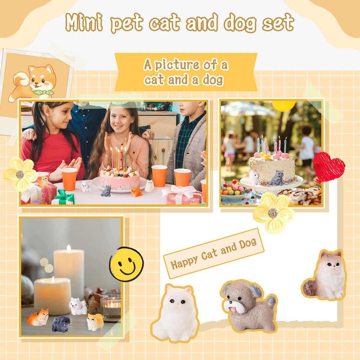 Nerfcareani cat figurines in white gray and brown enhance playful home décor