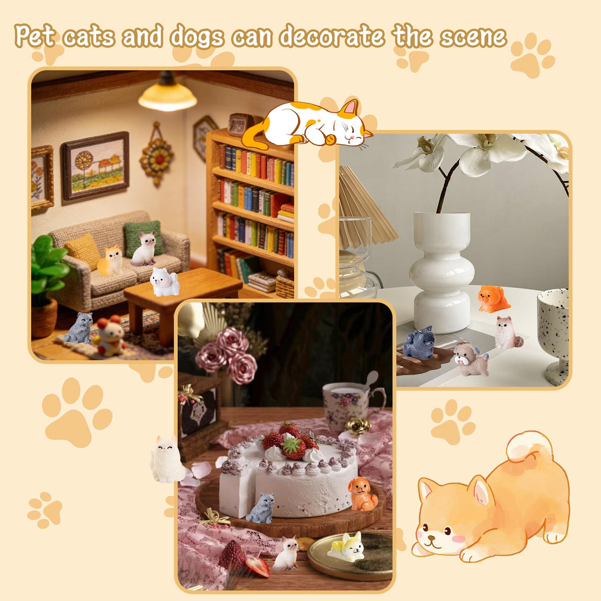 Nerfcareani dog figurines as charming table toppers for parties and events