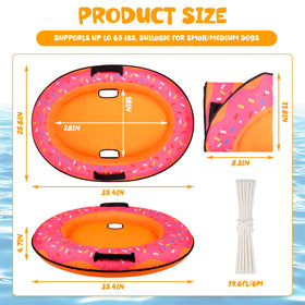 Nerien donut dog pool float with safety rope for secure water play