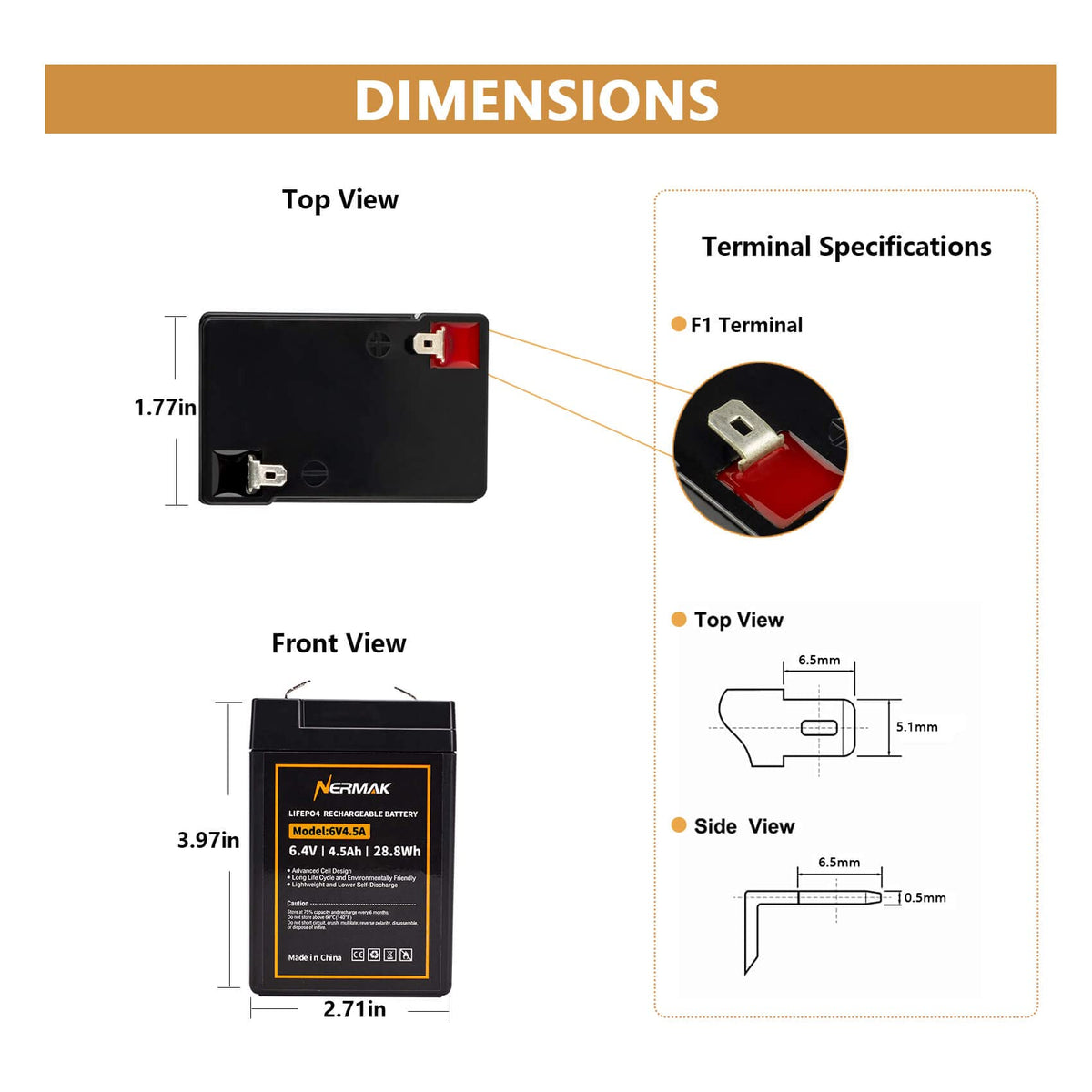 NERMAK LiFePO4 battery with BMS protection for safe, reliable performance