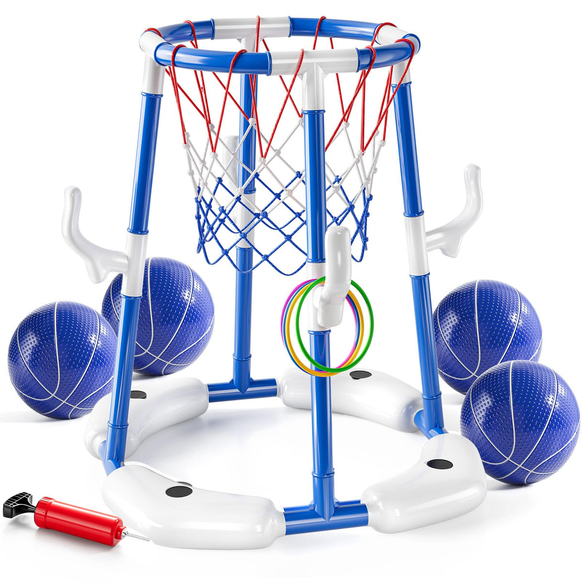 Nestalk pool basketball hoop blue with stable base for confident play.