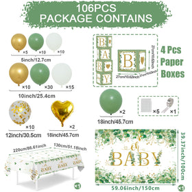 Netnology sage green baby boxes with BABY letters organize décor