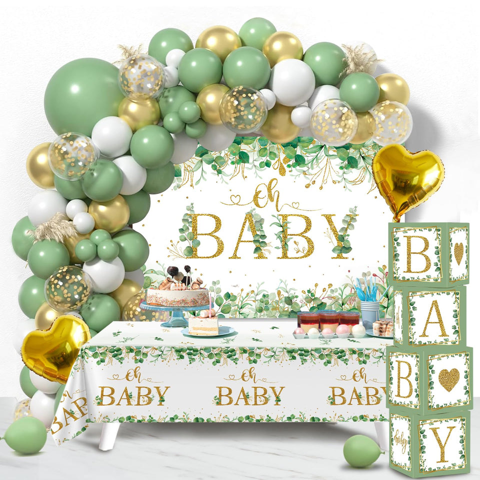 Netnology sage green baby shower arch kit for stylish photos
