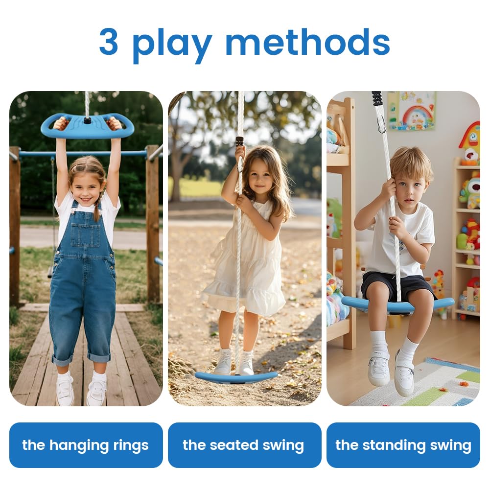 nets Tribe Tree Swing with disc seat setup for smooth swinging and balance play at home.