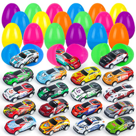 NEUBSAW 24-pack Easter eggs with cars for colorful egg hunts and kid excitement.