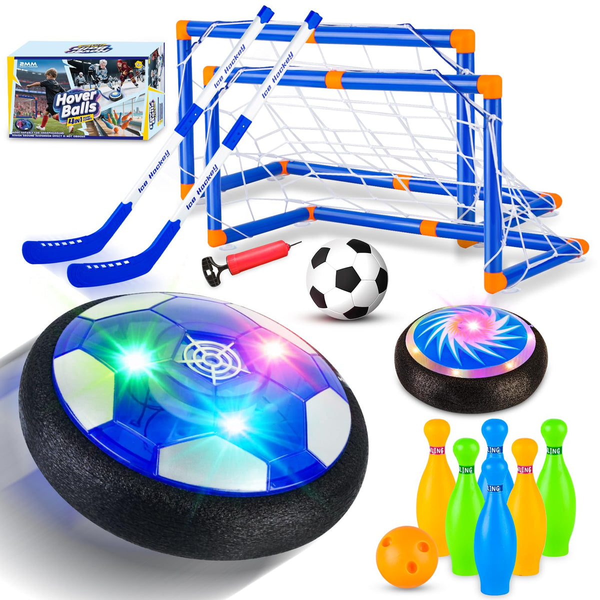 NEUBSAW 4-in-1 hover soccer set assembly for quick setup and versatile play.
