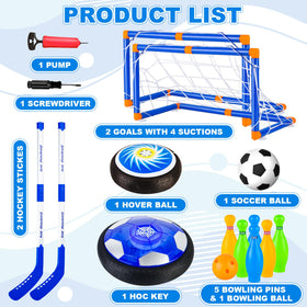 Dual goals enable fast-paced hockey and soccer games on smooth surfaces.