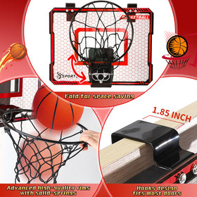 NEUBSAW indoor hoop over door fits standard doors for flexible space-saving play.
