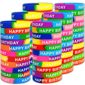 Two-color bracelet pairs enhance mix-and-match party fun.