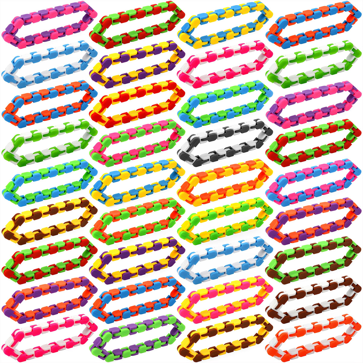 Neureyte Wacky Tracks 46-pack front view for tactile play.