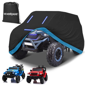 Neverland Kids Ride On Cover front view protects from rain and sun.