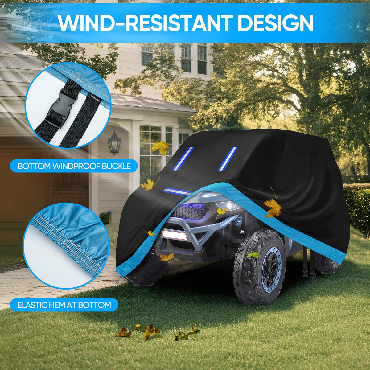 Neverland cover reflective strips improve nighttime visibility.