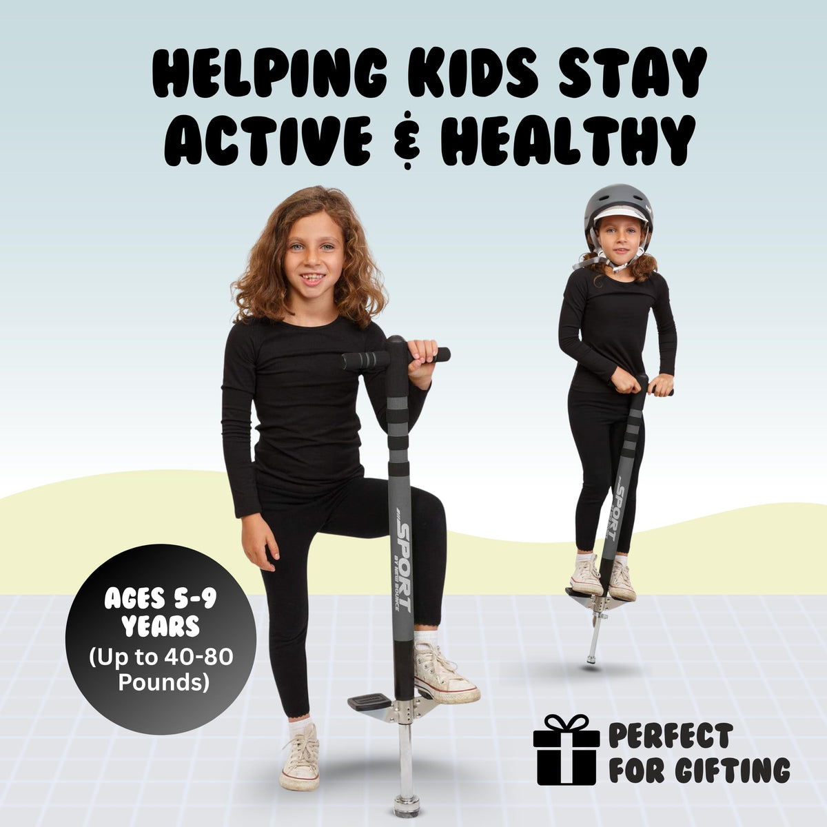 New Bounce Pogo Stick easy-grip foam supports secure sessions.
