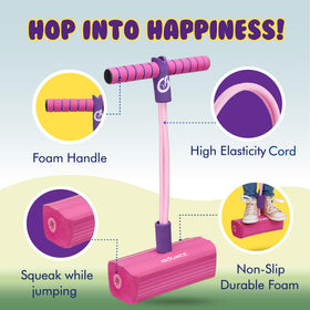 New Bounce pogo stick with soft base for safe indoor and outdoor play.