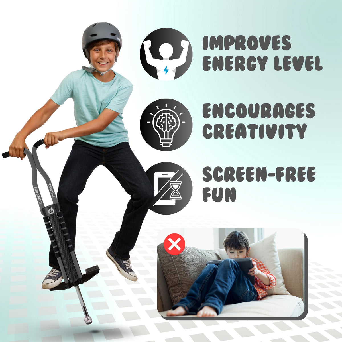 New Bounce Pogo Stick colorful design invites kids to jump with style and confidence.