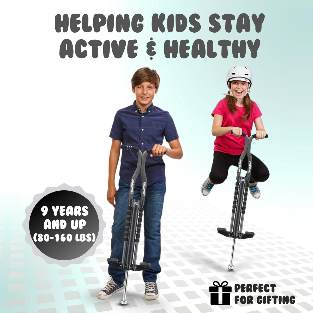 New Bounce Pogo Stick with safety-conscious setup encourages protective gear use.