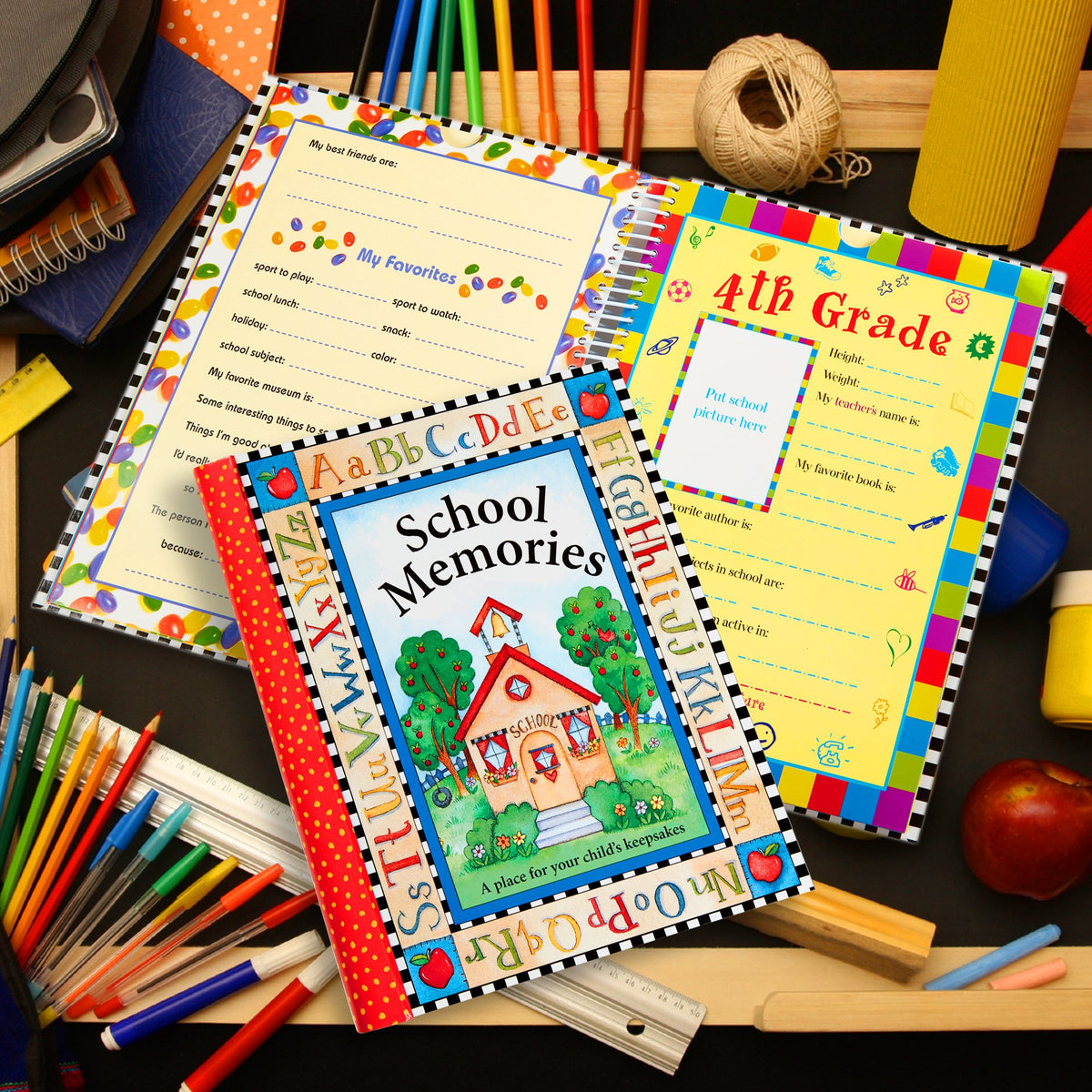 New Seasons keepsake interior shows age-appropriate sections for every school stage.
