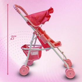 The New York Doll Collection bottom storage basket carries accessories easily