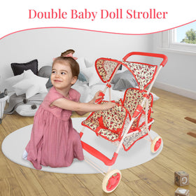 The New York Doll Collection bright red trim enhances cheerful pretend play.