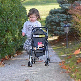 The New York Doll Collection four-wheel design adds stability during active play