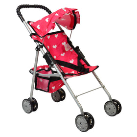 The New York Doll Collection stroller with hood focuses on cozy playtime for dolls.