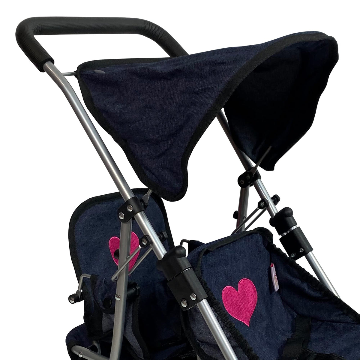 Secure harness and non-slip grip keep dolls safely in place