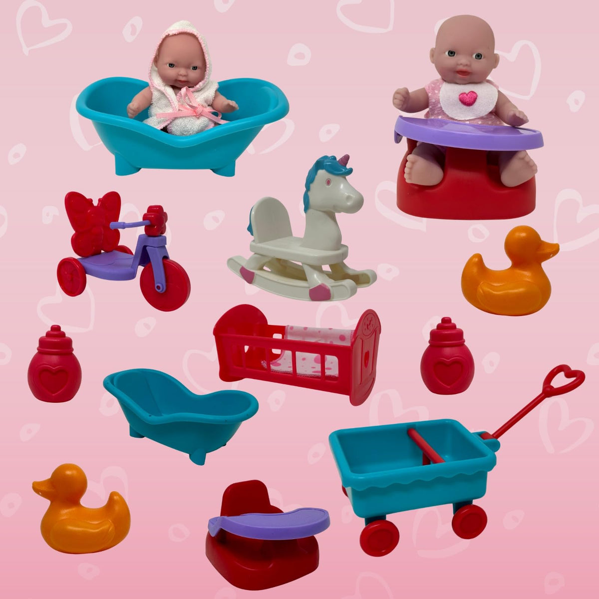 Pull along wagon from The New York Doll Collection for mobility play