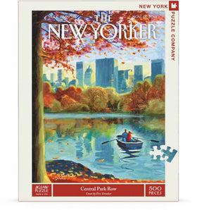New York Puzzle Company Central Park Row random die-cut pieces, adds challenge and variety.