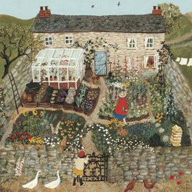 New York Puzzle Company Loré Pemberton Walled Garden puzzle pieces, uniquely die-cut for challenge.