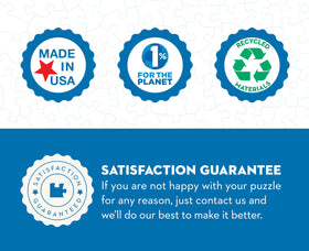 New York Puzzle Company 1% for the Planet pledge logo.