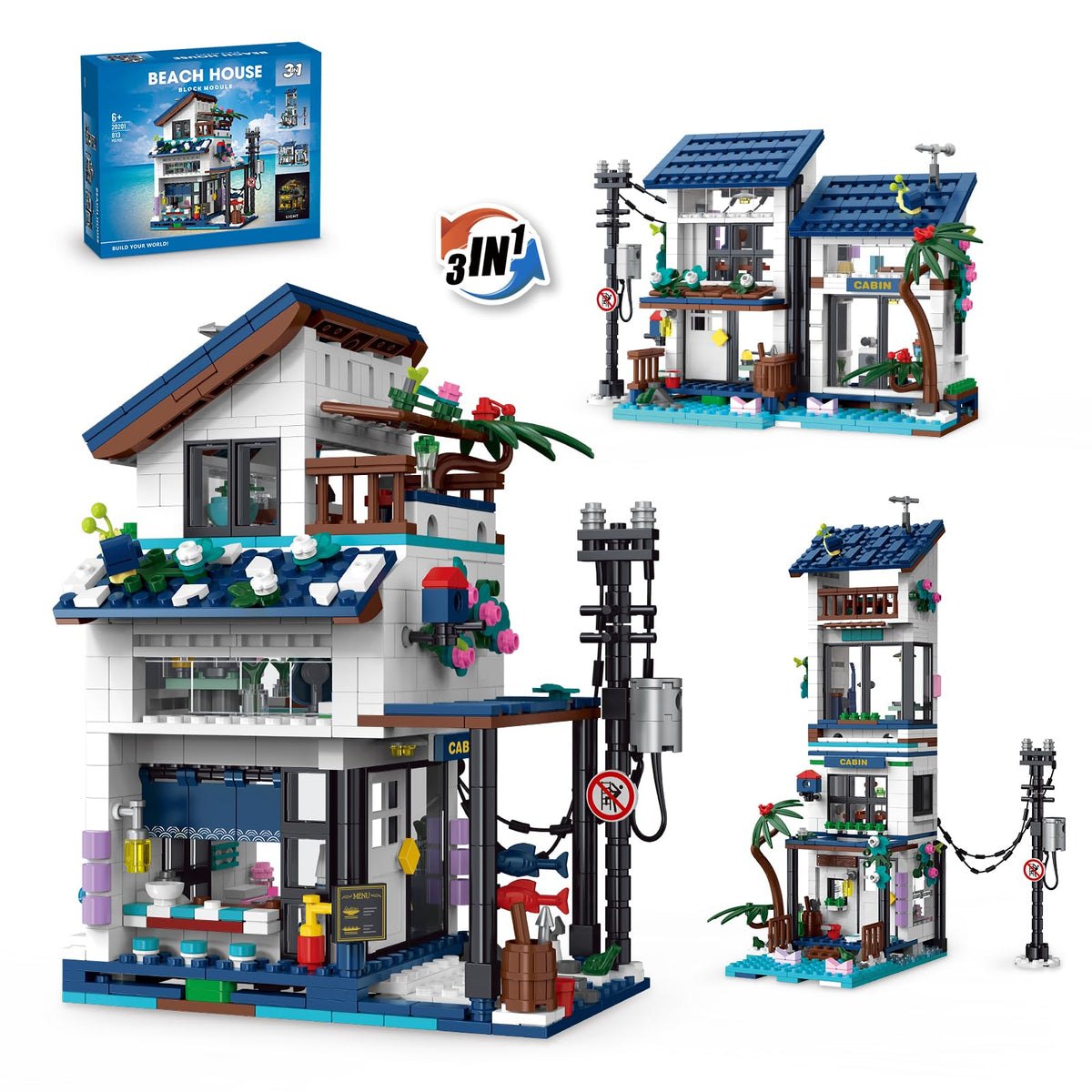 NEWABWN 3-in-1 Beach House forms for versatile, imaginative play experiences.