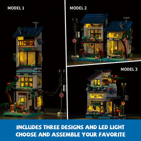 NEWABWN Beach House LED Light illuminates cozy storytelling scenes.