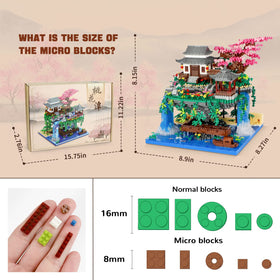 NEWABWN Peach Blossom micro building blocks highlight tiny precision for detailed builds.