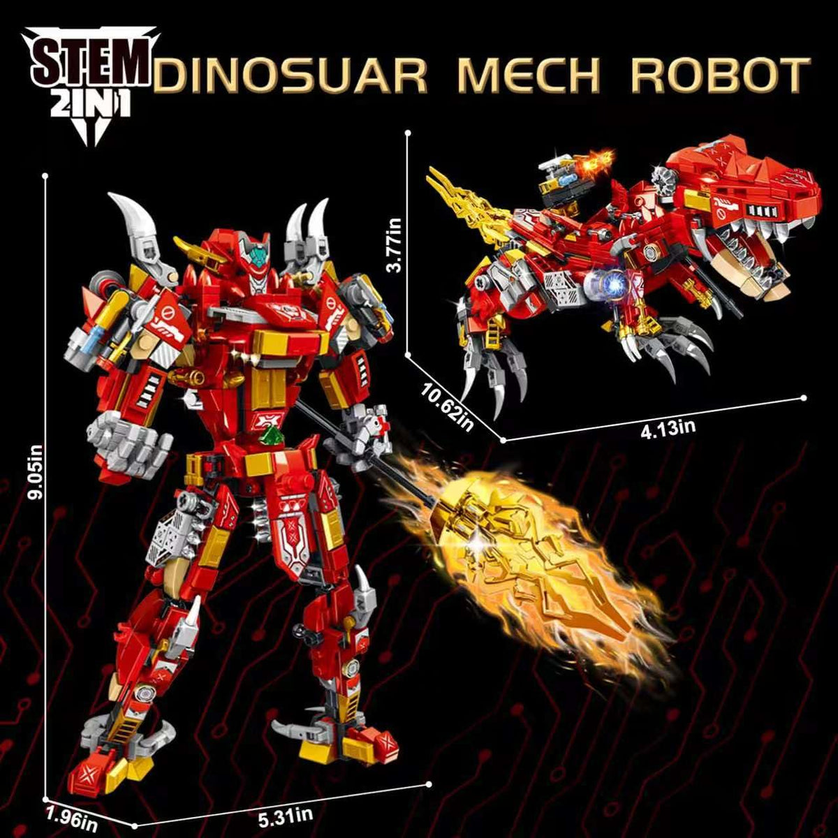 NEWABWN T-Rex 2in1 jet mode shows a sleek transformation for action-packed play