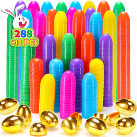 NEWBEA 288 Easter eggs in bright colors for easy egg hunt visibility