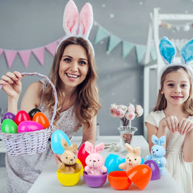 NEWBEA Easter eggs with toys support interactive games and joyful discovery for kids.