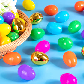 NEWBEA fillable Easter eggs with easy-open tops for quick loading