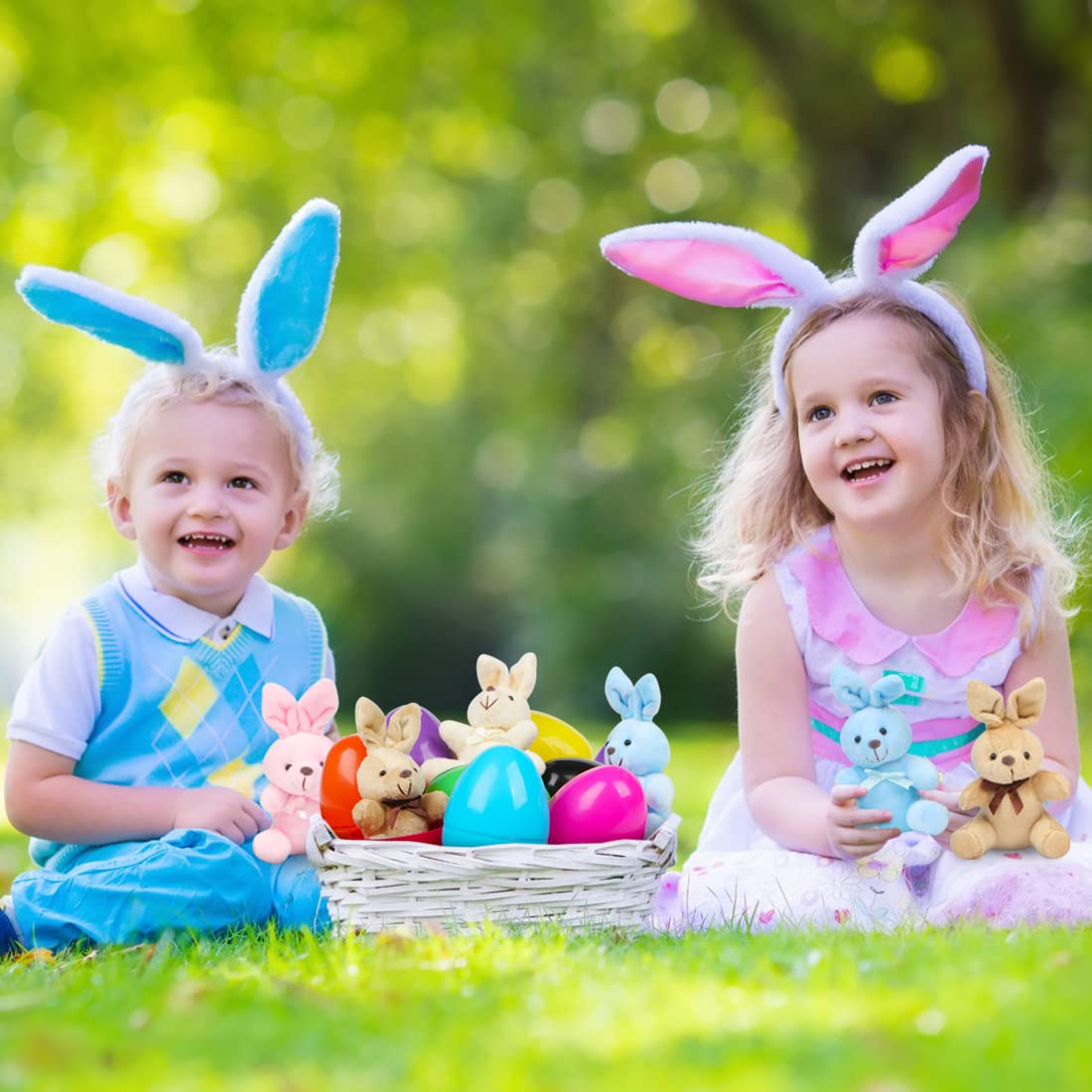 NEWBEA prefilled eggs as thoughtful Easter gifts for backyard hunts and grass displays.
