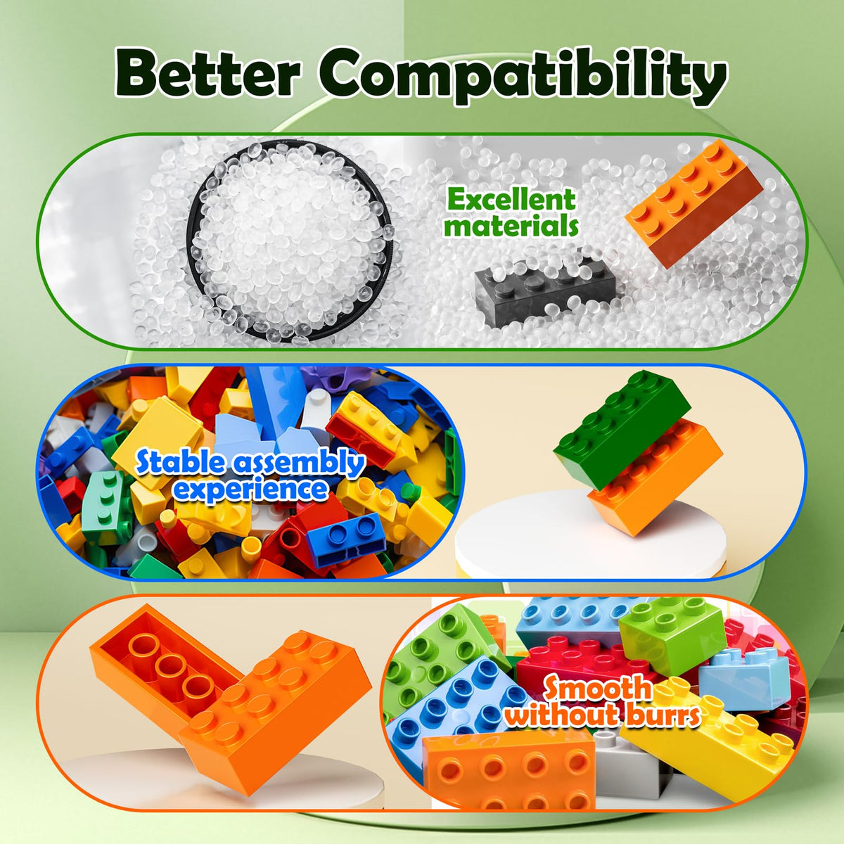 Newbeoding brick set in box display promotes organized, easy setup for kids