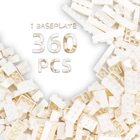 Newbeoding white classic building bricks 360-piece set enables versatile play and creativity