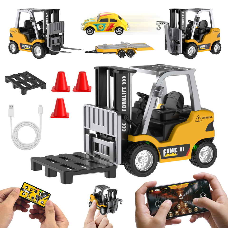 Newcrave mini RC truck front view shows compact 1:64 scale for desk play and portability.